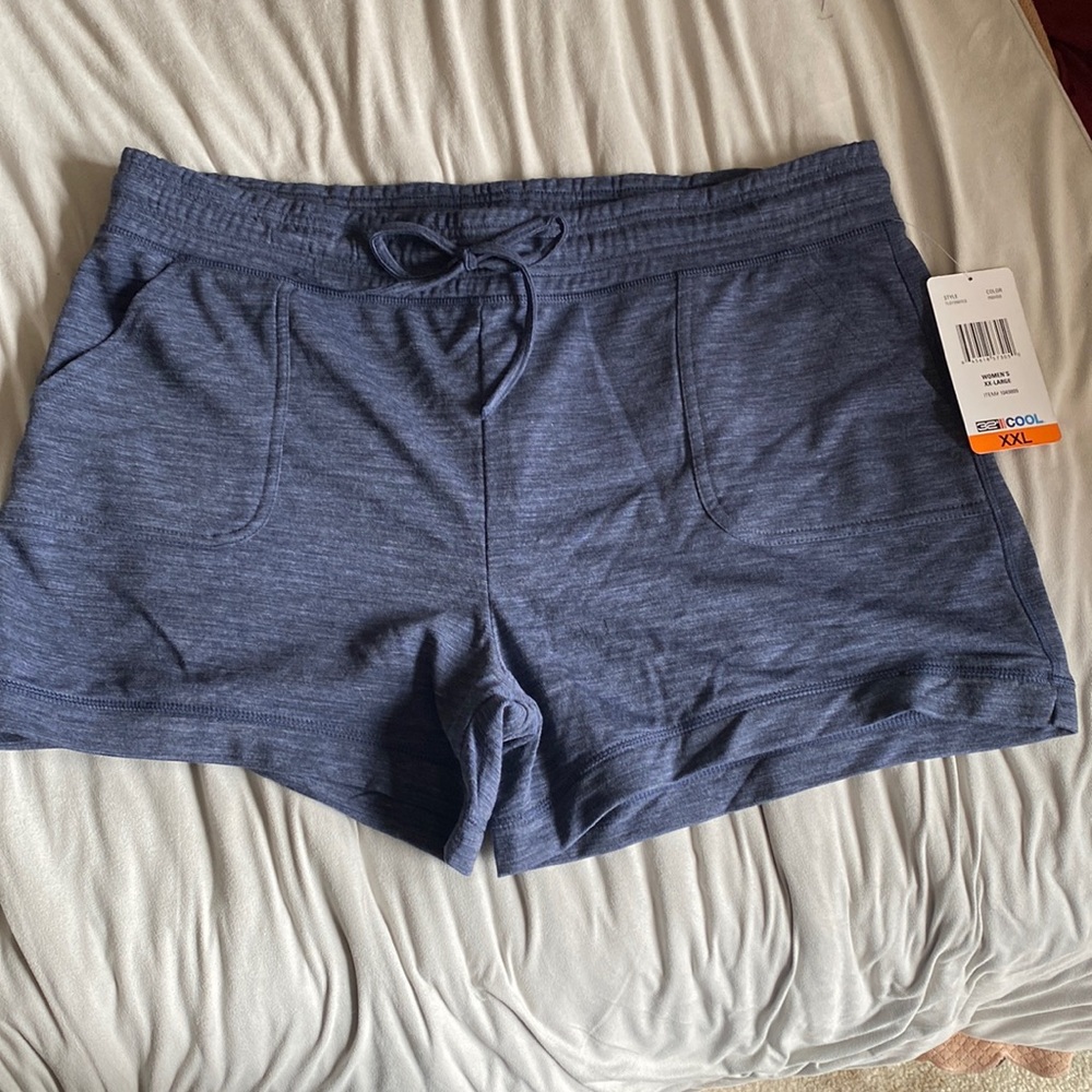 32 Degrees Cool Shorts, Heather Indigo Blue, XXL, NWT—Super Soft & Comfortable